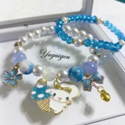 Kawaii Beaded Bracelets -Clothing Discount Store kawaii beaded bracelets blue bead cinna beads sanrio sanriocore bracelet babe 441