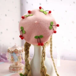 Kawaii Berets (21 Styles) -Clothing Discount Store kawaii berets 21 styles pink with cherries beret hat hats headwear babe 931