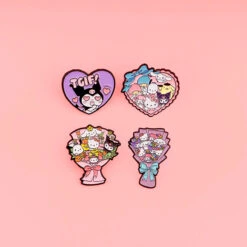 Kawaii Bouquet Enamel Pins -Clothing Discount Store kawaii bouquet enamel pins brooches pins flowers kawaii kuromi 687