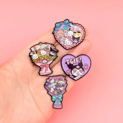 Kawaii Bouquet Enamel Pins -Clothing Discount Store kawaii bouquet enamel pins brooches pins flowers kawaii kuromi 958