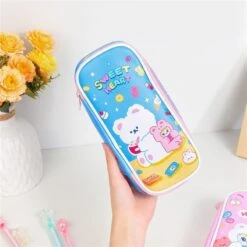 Kawaii Candy Stationary Case -Clothing Discount Store kawaii candy stationary case blue sweet heart bags carrots cases cosmetic bag fairy kei ddlg playground 823
