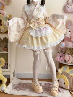 Sweet Strawberry Kimono -Clothing Discount Store kawaii cute sweet strawberry kimono dress 846