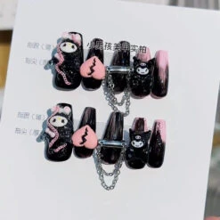 Kawaii Deco Press On Nails -Clothing Discount Store kawaii deco press on nails 10z s 3d acrylic fake kawaiicore my melody babe 980