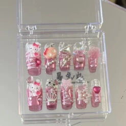 Kawaii Deco Press On Nails -Clothing Discount Store kawaii deco press on nails 11z s 3d acrylic fake kawaiicore my melody babe 888
