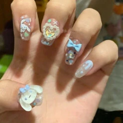Kawaii Deco Press On Nails -Clothing Discount Store kawaii deco press on nails i s 3d acrylic fake kawaiicore my melody babe 105