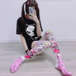 Kawaii Explosion Stockings -Clothing Discount Store kawaii explosion stockings anime knee high socks 549