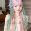 Mermaid Pastel Long Cosplay Wig -Clothing Discount Store kawaii pastel mermaid princess long cosplay wig kanekalon 981