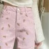 Tiny Teddy Trousers -Clothing Discount Store kawaii pink tiny teddy bear denim trousers jeans 511