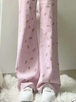 Tiny Teddy Trousers -Clothing Discount Store kawaii pink tiny teddy bear denim trousers jeans 687