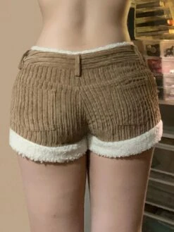 Soft Brown Corduroy Shorts -Clothing Discount Store kawaii soft brown corduroy short shorts 516