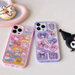 Kawaii Sticker IPhone Case -Clothing Discount Store kawaii sticker iphone case mobile phone cases hearts hello kitty 247