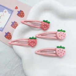 Kawaii Strawberry Clippies -Clothing Discount Store kawaii strawberry clippies barettes hair barette clip clips strawberries clip babe 249