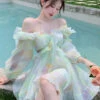 Tie-Dye Fairy Ruffled Dress -Clothing Discount Store kawaii tie dye fairy ruffled layered dress 665