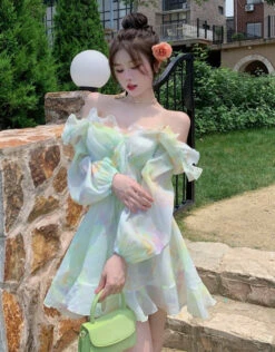 Tie-Dye Fairy Ruffled Dress 10 Tie-Dye Fairy Ruffled Dress -Clothing Discount Store kawaii tie dye fairy ruffled layered dress 843