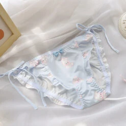 Kigurumi Bear Lace Up Panties -Clothing Discount Store kigurumi bear lace up panties bra panties lace up pink lingerie tie underwear kawaii babe 869