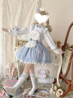 Kitsune Corudroy Suspender Dress -Clothing Discount Store kitsune corudroy suspender dress dresses corduroy apron apron dress 153