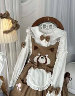 Kitsune Corudroy Suspender Dress -Clothing Discount Store kitsune corudroy suspender dress dresses corduroy apron apron dress 553