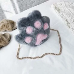 Kitten Paw Purse -Clothing Discount Store kitten paw purse bags bunny plush cat paws crossbody ddlg playground 628