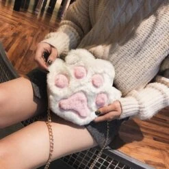 Kitten Paw Purse -Clothing Discount Store kitten paw purse bags bunny plush cat paws crossbody ddlg playground 933