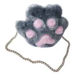 Kitten Paw Purse -Clothing Discount Store kitten paw purse gray bags bunny plush cat paws crossbody ddlg playground 358