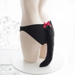 Long Kitten Tail Panties -Clothing Discount Store kitten tail cosplay long underwear panties 232