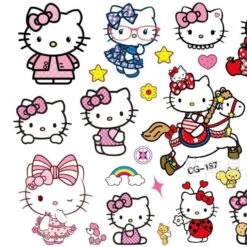Kawaii Kitten Temporary Tattoo Pack -Clothing Discount Store kitty temporary tattoo pack fake hello ink inked kawaii tattoos babe 334