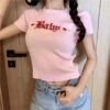 Knit Baby Crop Top -Clothing Discount Store knit baby crop top baby girl belly top tops crop crop shirt kawaii babe 761