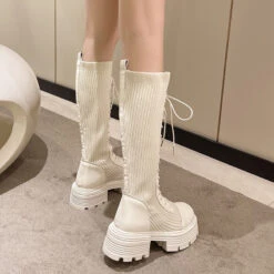 Knit Platform Knee High Boots 12 Knit Platform Knee High Boots -Clothing Discount Store knit platform knee high boots bobby boots chunky knee high 800