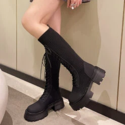 Knit Platform Knee High Boots 13 Knit Platform Knee High Boots -Clothing Discount Store knit platform knee high boots bobby boots chunky knee high 844