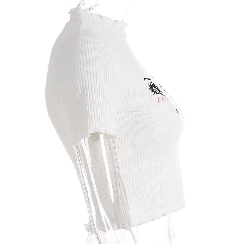 Knit Sad Eyes Crop Top 21 Knit Sad Eyes Crop Top - Image 19