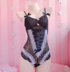 Lace Corset Bodysuit -Clothing Discount Store lace corset bodysuit black lace lingerie body suit bodysuit bodysuits bodysuit kawaii babe 632