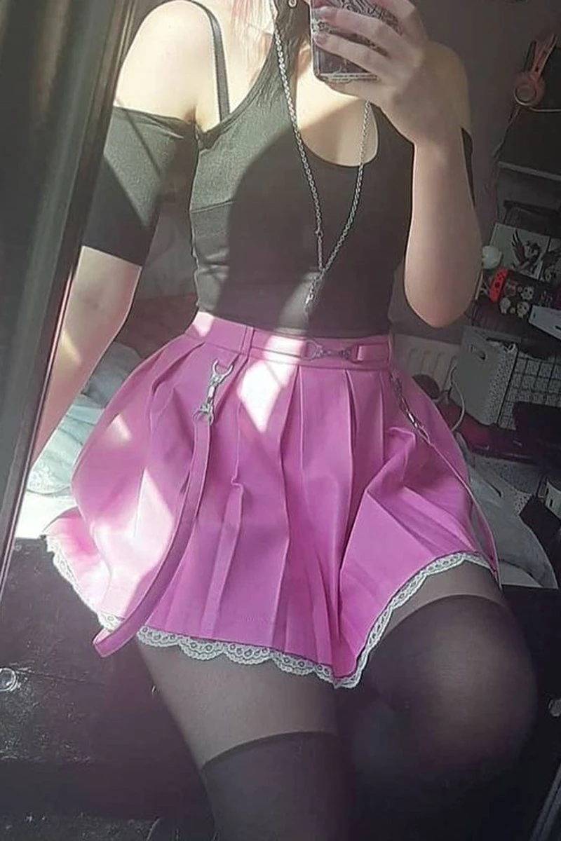 Lace Hemmed Pleated Skirt 9 Lace Hemmed Pleated Skirt - Image 7