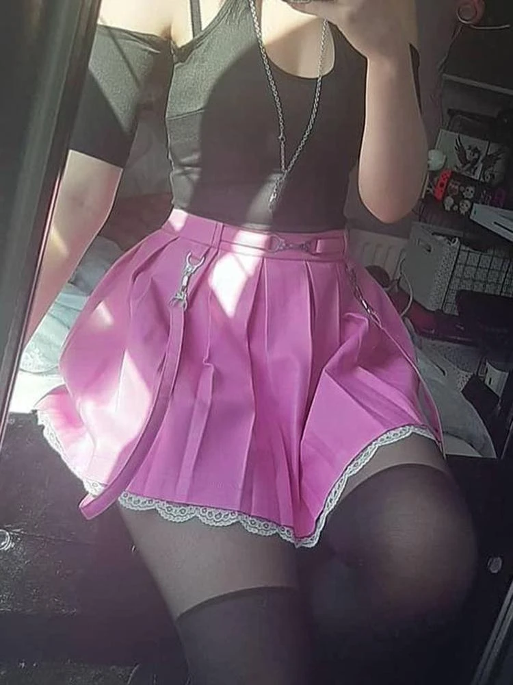 Lace Hemmed Pleated Skirt 15 Lace Hemmed Pleated Skirt - Image 13