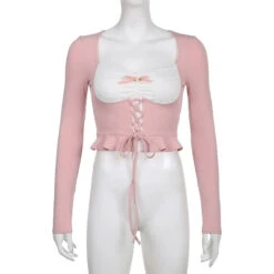 Lace Knit Princess Sweater 34 Lace Knit Princess Sweater -Clothing Discount Store lace knit princess sweater coquette dollette fae faecore fairycore shirt kawaii babe 780