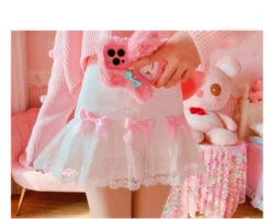 Lace Ribbon Lolita Skirt 31 Lace Ribbon Lolita Skirt -Clothing Discount Store lace ribbon lolita skirt bow bowknot bows fairy kei girly ddlg playground kawaii babe 580