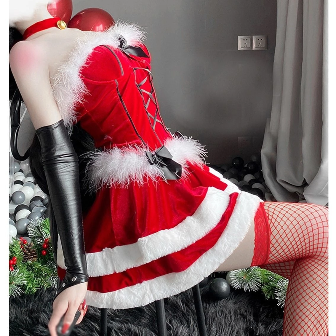 Lace Up Santa Dress + Costume 7 Lace Up Santa Dress + Costume - Image 5