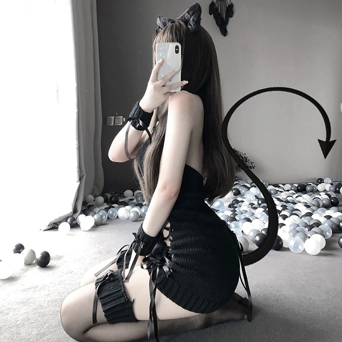 Lace Up Knit Sweater Dress 14 Lace Up Knit Sweater Dress - Image 12