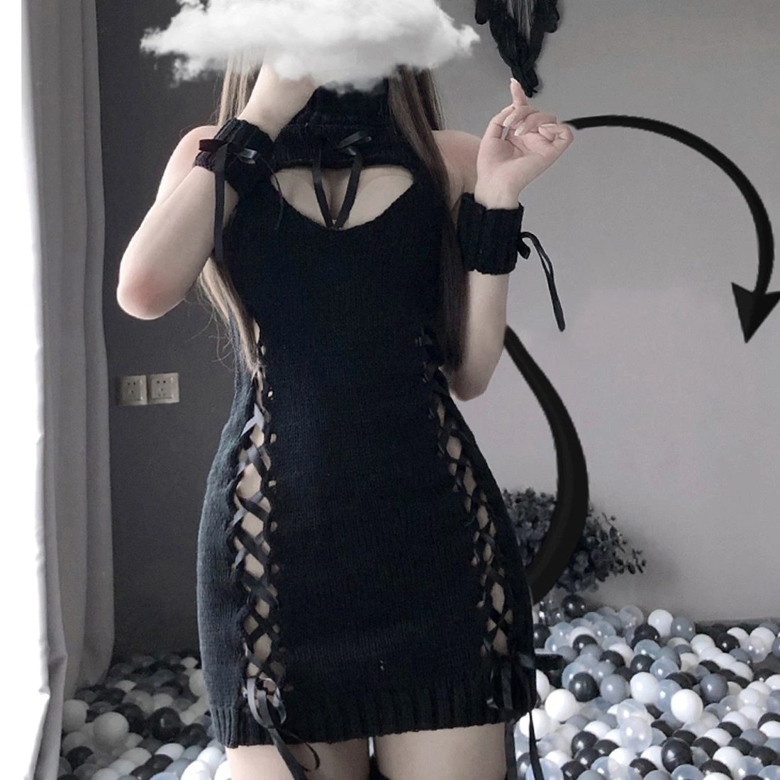 Lace Up Knit Sweater Dress 15 Lace Up Knit Sweater Dress - Image 13