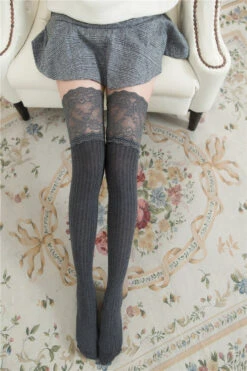 Lady Lace Stockings -Clothing Discount Store lady lace stockings high socks knee long sock kawaii babe 155