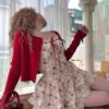 Lady Rosebud Outfit Set 2 Lady Rosebud Outfit Set -Clothing Discount Store lady rosebud outfit set sets cardigan fairycore floral kawaii 431