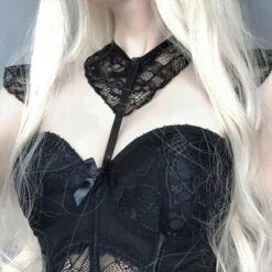 Lady In Lace Lingerie Set -Clothing Discount Store lady seduction lingerie set black lace bodysuit bodysuits bra brasier ddlg playground 556