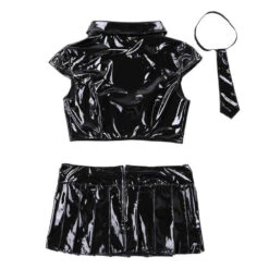 Latex School Girl Outfit -Clothing Discount Store latex school girl outfit black latex cosplay cosplayer cosplaying costume latex kawaii babe 173