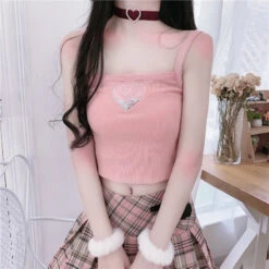 Liquid Glitter Heart Tank 15 Liquid Glitter Heart Tank -Clothing Discount Store liquid glitter heart tank crop shirt top tops shirts kawaii babe 332