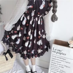Little Bun Suspender Dress -Clothing Discount Store little bun suspender dress baby black bunnies bunny dresses rabbit ddlg playground 457