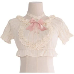 Cropped Ruffled Blouse -Clothing Discount Store lolita cropped blouse blouses crop tank shirt ddlg playground 547