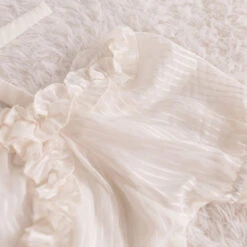 Cropped Ruffled Blouse -Clothing Discount Store lolita cropped blouse blouses crop tank shirt ddlg playground 643