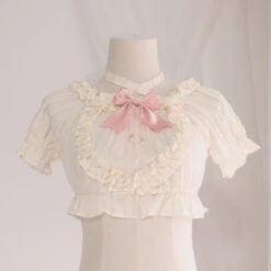 Cropped Ruffled Blouse -Clothing Discount Store lolita cropped blouse blouses crop tank shirt ddlg playground 780