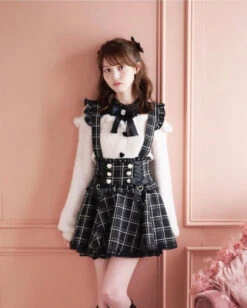 Ruffled Academia Suspender Skirt (Up To 4XL) -Clothing Discount Store lolita suspender skirt up to 4xl bloomer bloomers style overalls plus size suspenders kawaii babe 556
