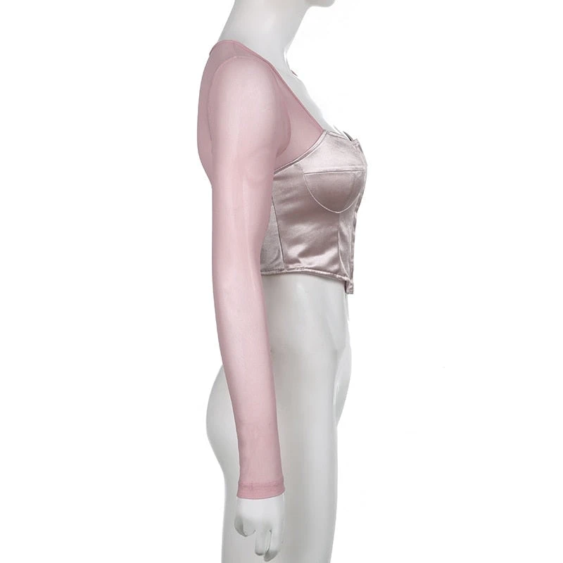 Long Sleeve Satin Bustier 21 Long Sleeve Satin Bustier - Image 19