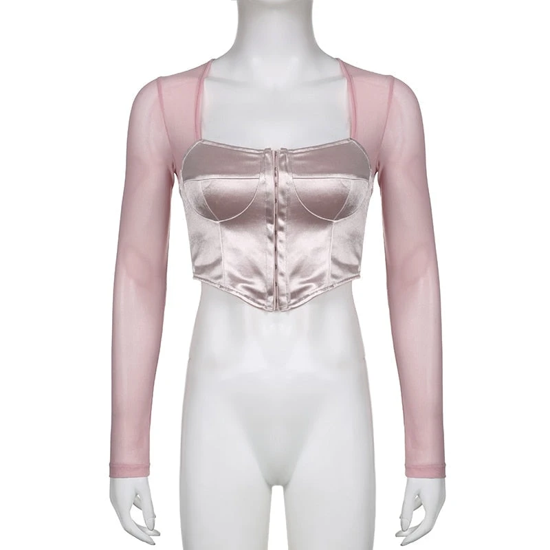 Long Sleeve Satin Bustier 20 Long Sleeve Satin Bustier - Image 18